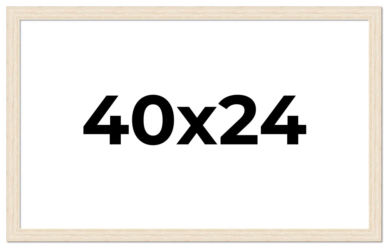 40x24 Wide Barnwood Picture Frame with UV-Resistant Acrylic & Acid Free Backing, Available in 6 Paint Finishes - Grey, Brown, White, and Black